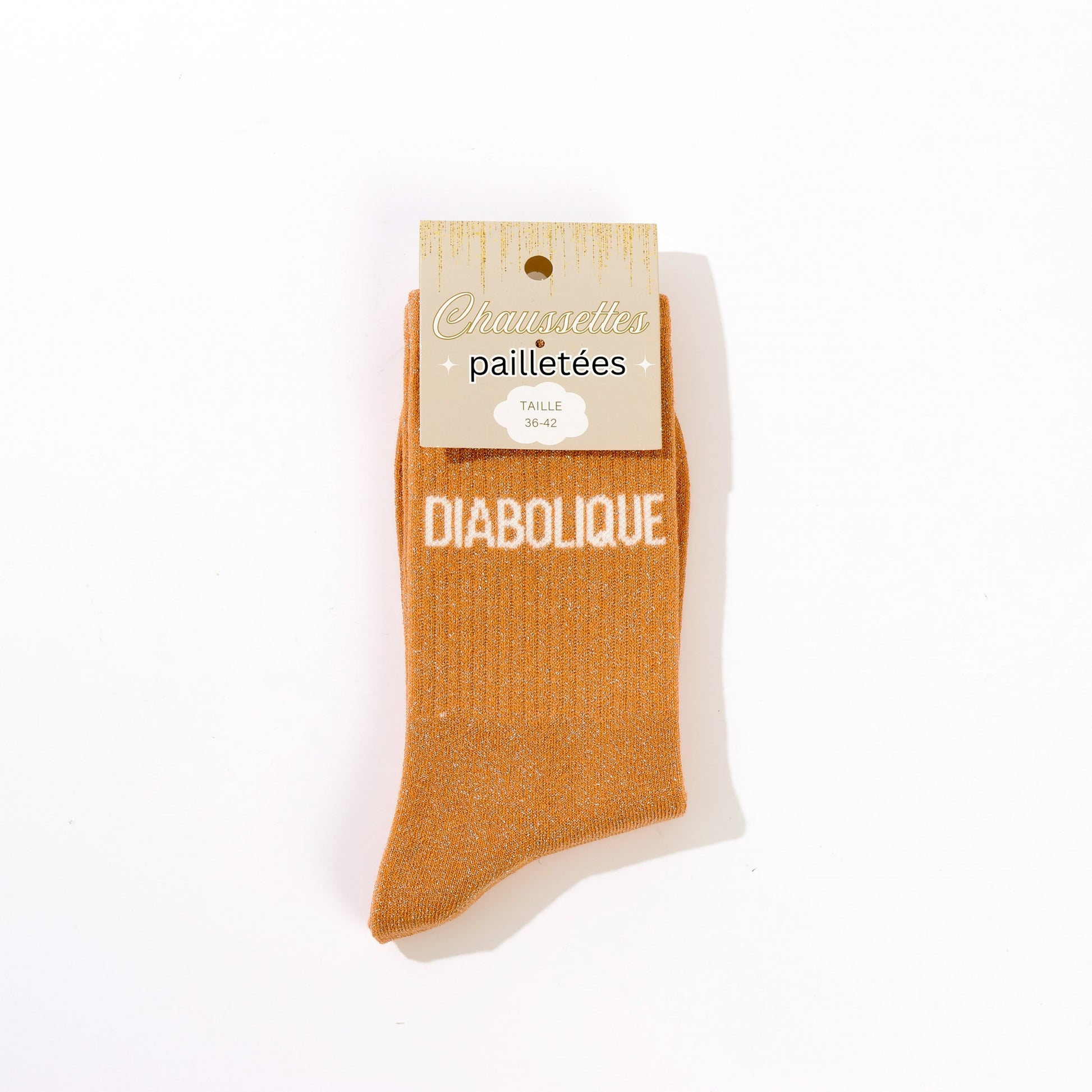 Chaussettes DIABOLIQUE à Paillettes – Message Audacieux (36-42) JOY!
