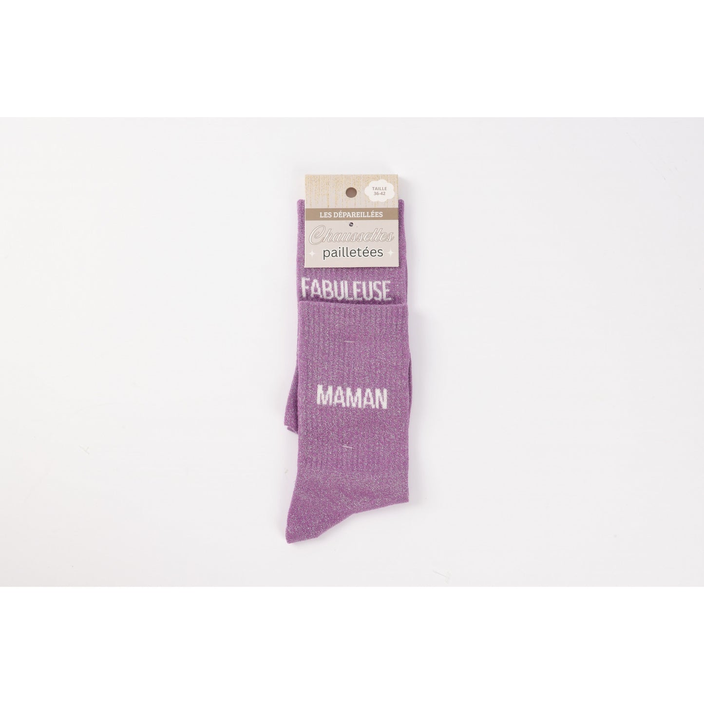 Chaussettes Dépareillées FABULEUSE / MAMAN à Paillettes (36-42) JOY!
