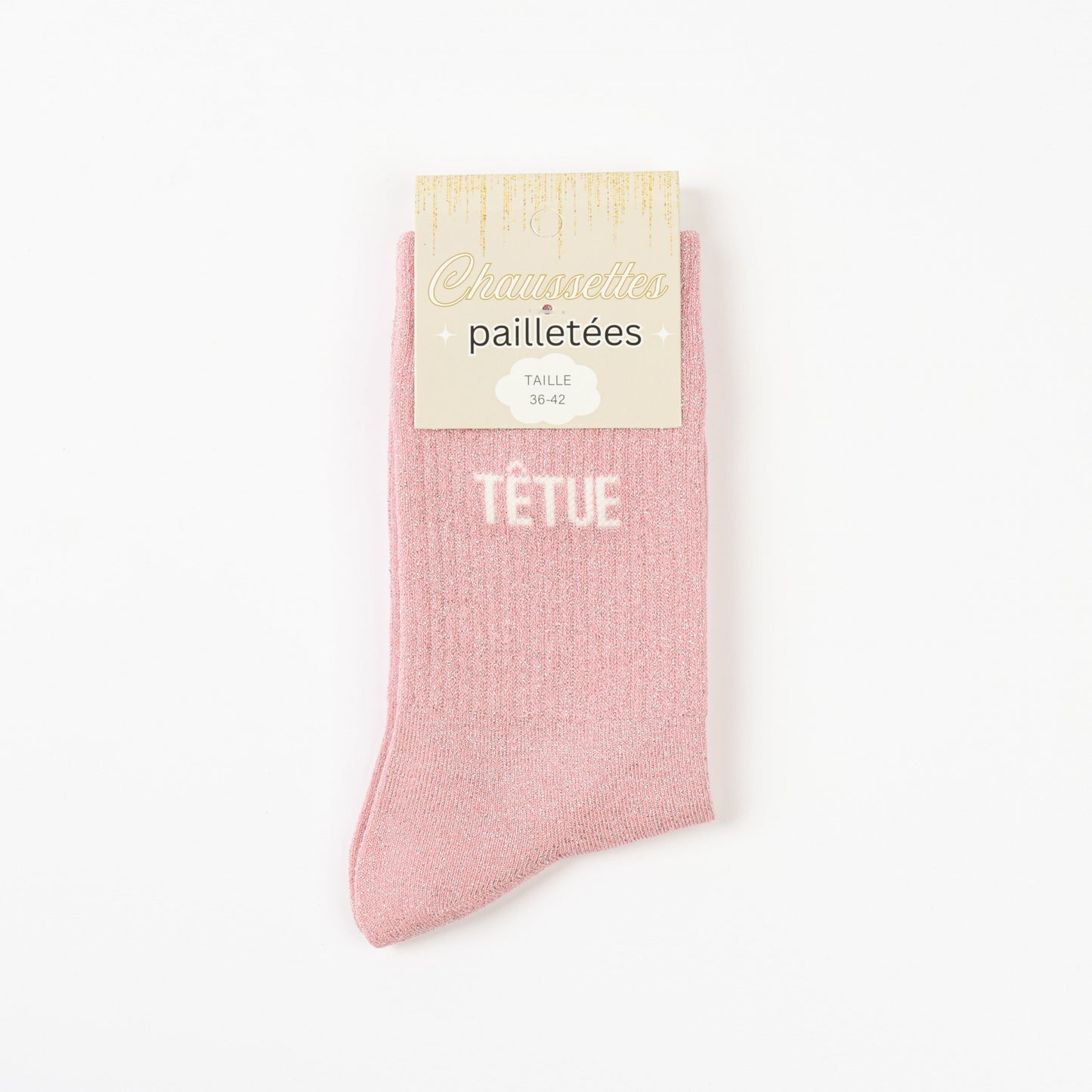 detail message tetue chaussettes fantaisie femme