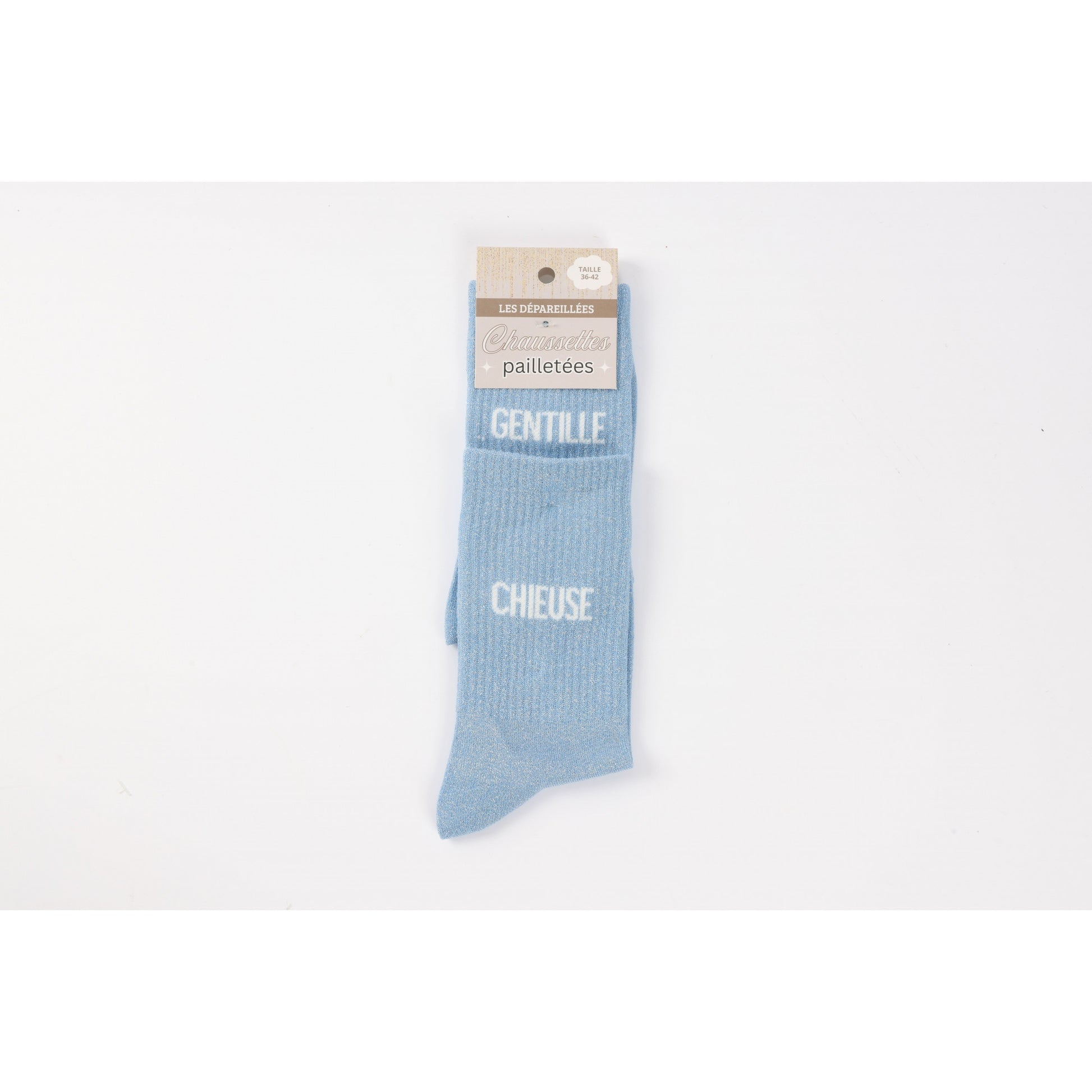 detail message gentille chieuse chaussettes fantaisie femme