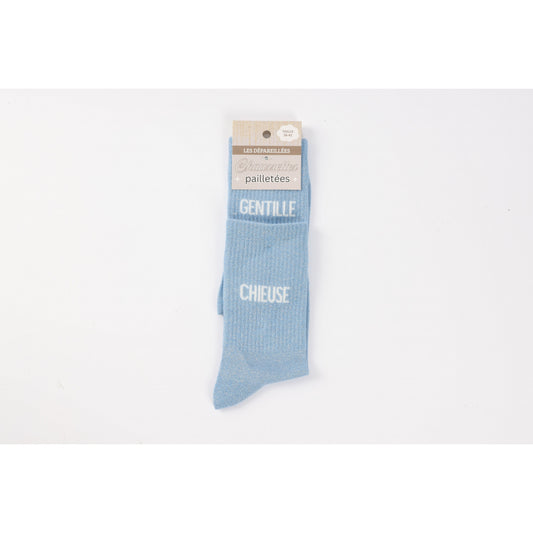 detail message gentille chieuse chaussettes fantaisie femme