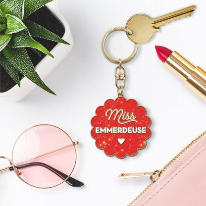Porte-Clés Paillettes Miss Emmerdeuse – Cadeau Femme Humoristique JOY!