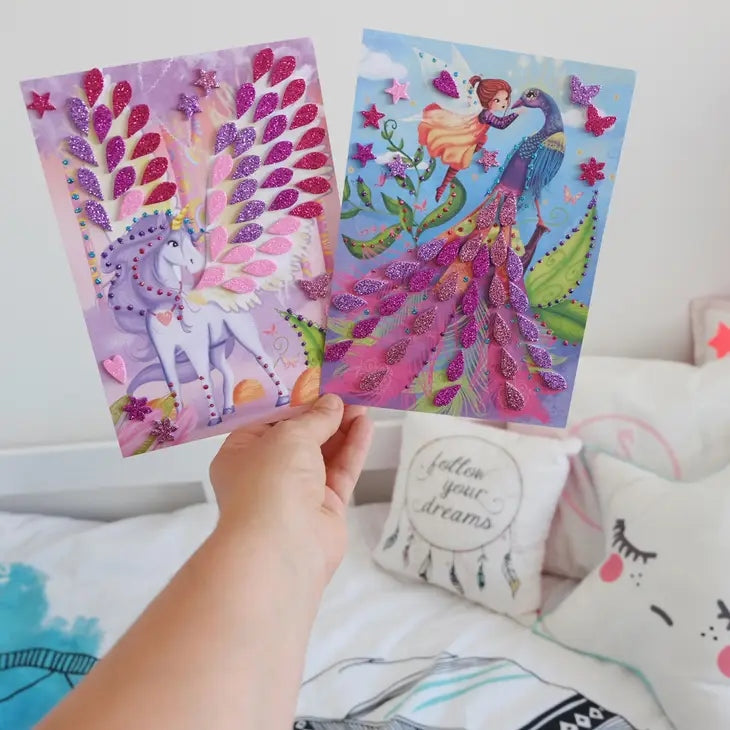 Coffret cartes à créer Féeries scintillantes – 6 cartes créatives enfant 5 ans+ – Créa Lign Créa lign