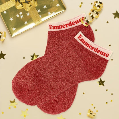 Socquettes Pailletées Colorées à Mot Fantaisie “Emmerdeuse” – Taille Unique 36/42 JOY!