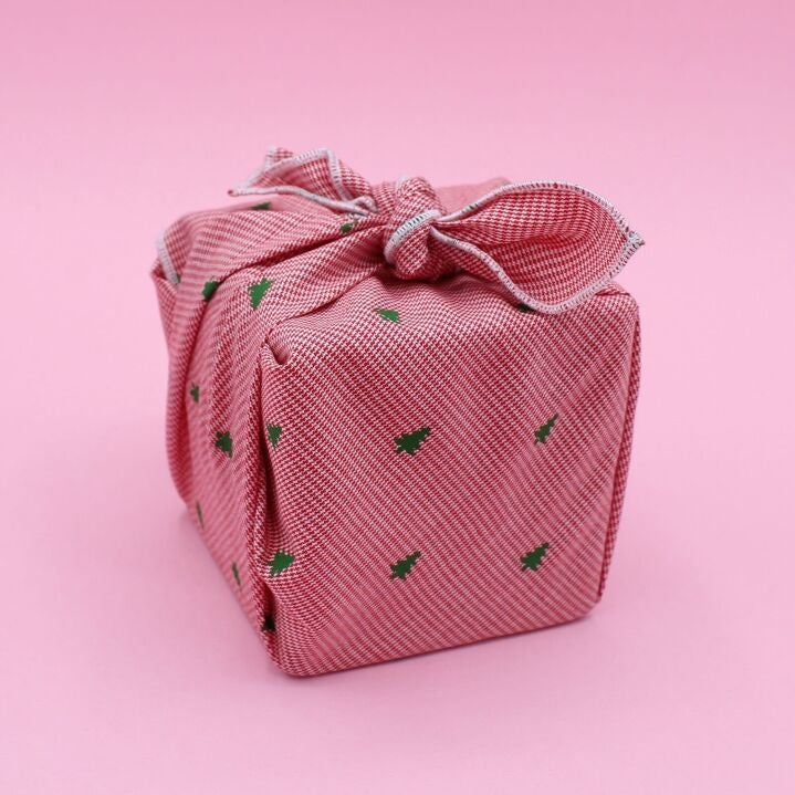 Furoshiki Petits Sapins en coton – Emballage cadeau zéro déchet (4 tailles) Machatatelier
