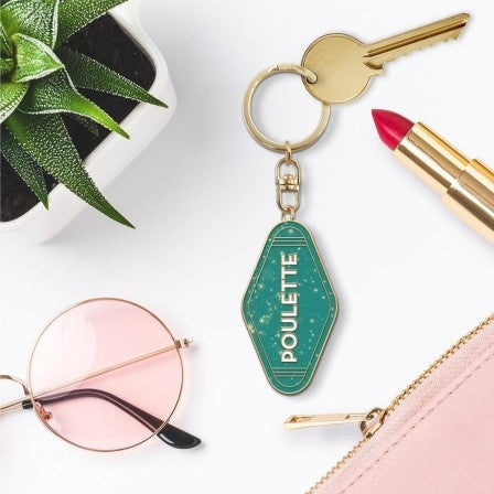 Porte-clés paillettes Poulette – Porte-clés rétro humoristique | Joy Cadeaux JOY!