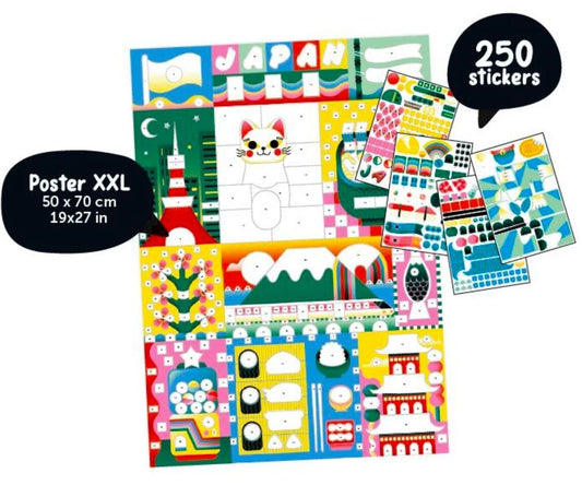 Poster Créatif JAPON + 270 Stickers – Activité Créative dès 8 ans poppik