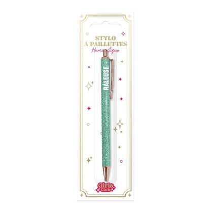 Stylo à paillettes Râleuse – Stylo fantaisie humoristique | Joy Cadeaux JOY!