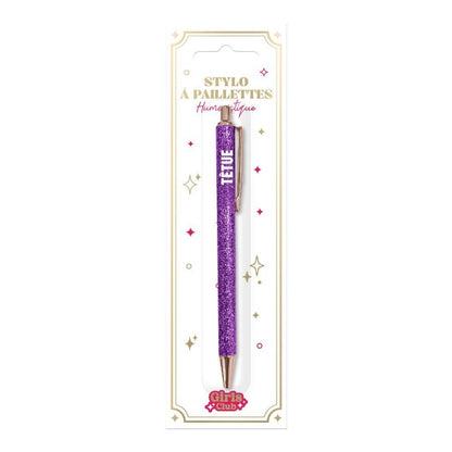Stylo à paillettes Têtue – Stylo fantaisie humour | Joy Cadeaux JOY!