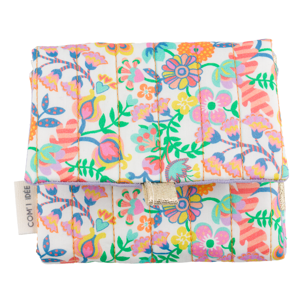 Kit petite pochette bijoux Gaïa – Kit couture DIY Liberty Fabric Com'1 Idée