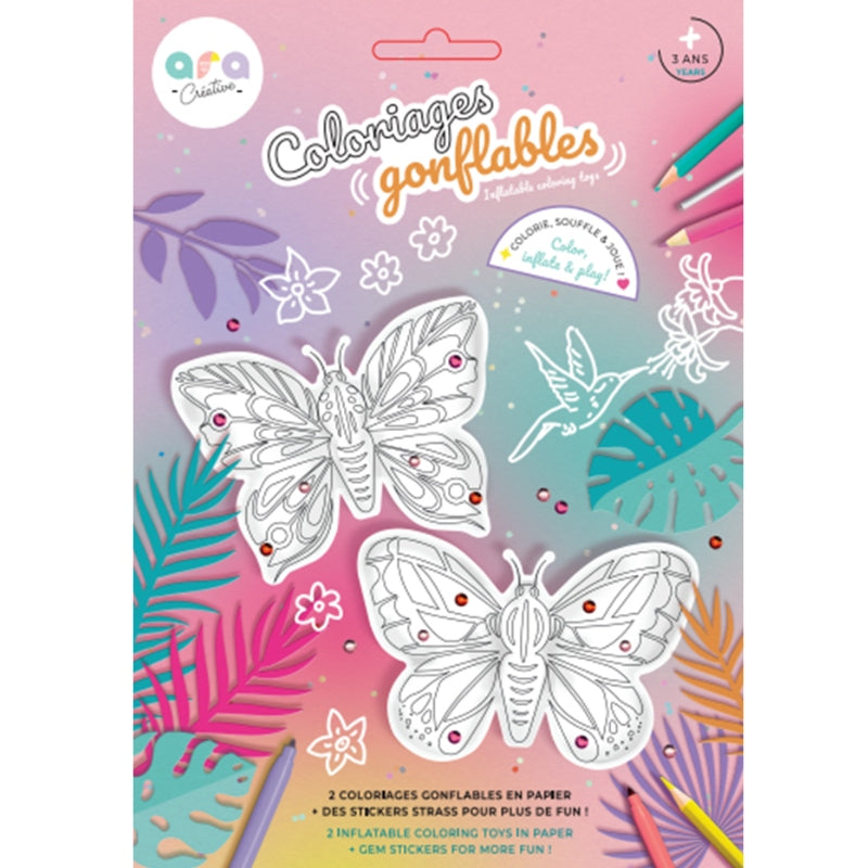 Inflatable coloring pages - 2 butterflies to color