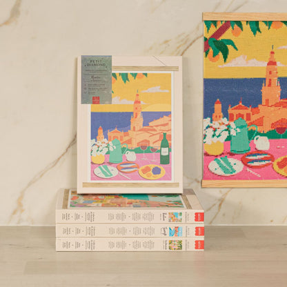 Coffret Petit Diamond Menton – Diamond Painting Côte d’Azur 30x40 cm | Gisele Murias LA PETITE EPICERIE