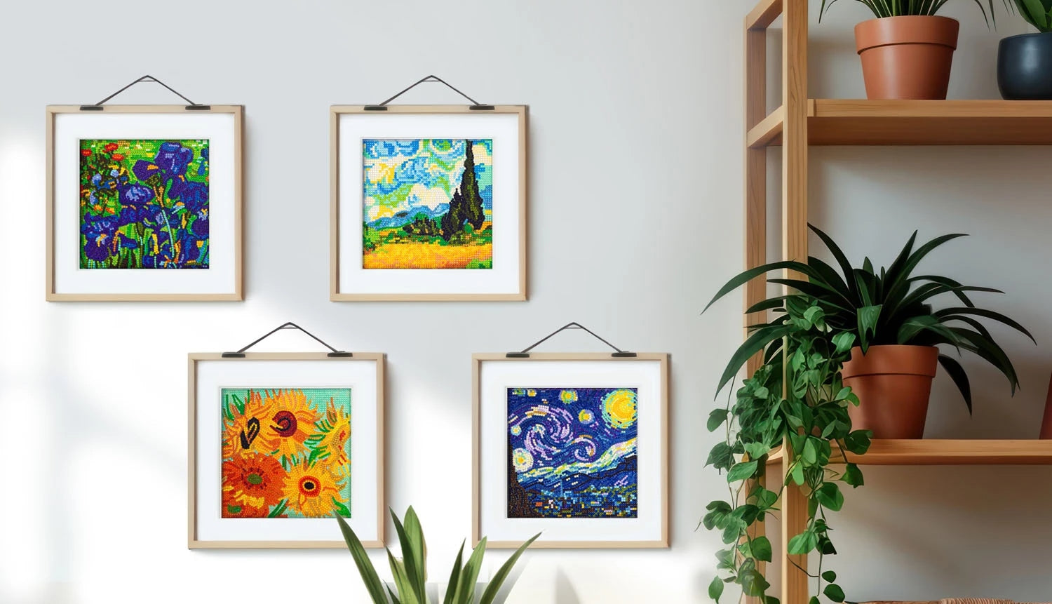 Diamond Painting représentant Champ de blé avec cyprès de Van Gogh