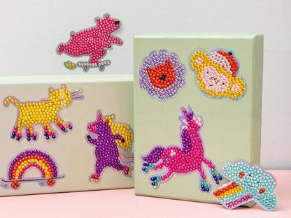 Kit Diamond Painting Kids Stickers Cool Ride – 12 Autocollants à Strass pour Enfants dès 5 ans LA PETITE EPICERIE