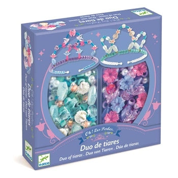 Kit créatif pour fabriquer deux tiares bleues de princesse