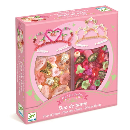 Kit créatif pour fabriquer deux tiares de princesse en perles roses