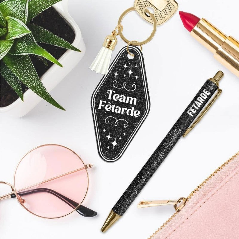Coffret Duo Paillettes Girls Club Fêtarde – Stylo & Porte-Clés Cadeau Femme JOY!