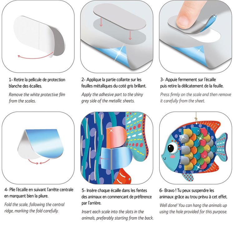 Animaux décos faciles Ecailles métallisées Fonds marins - CréaLign' Créa lign