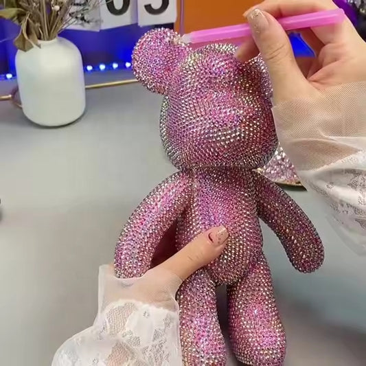 Application des diamants sur figurine ourson blanc 5D
