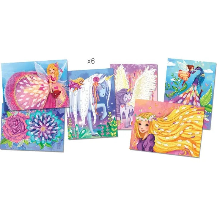 Coffret cartes à créer Féeries scintillantes – 6 cartes créatives enfant 5 ans+ – Créa Lign Créa lign