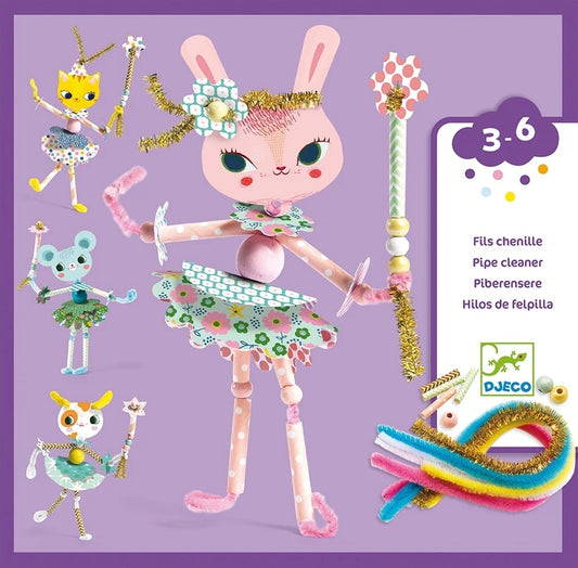 Enfilage Fées Djeco – Kit Créatif Perles & Fils Chenille pour Enfants Djeco
