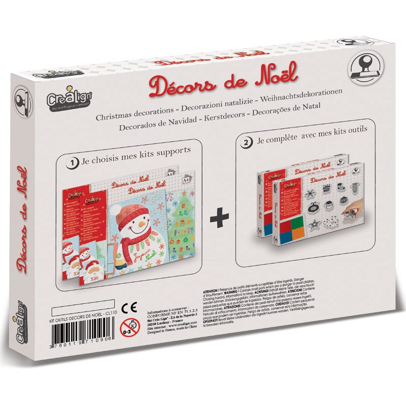 Enfants utilisant le kit Créa Lign Noël pour créer leurs décors de fêtes.