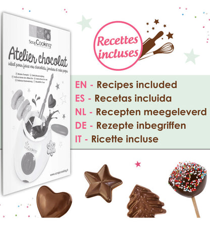 Atelier Chocolat – Appareil à Fondue Chocolat ScrapCooking® | Kit complet 33 pièces ScrapCooking