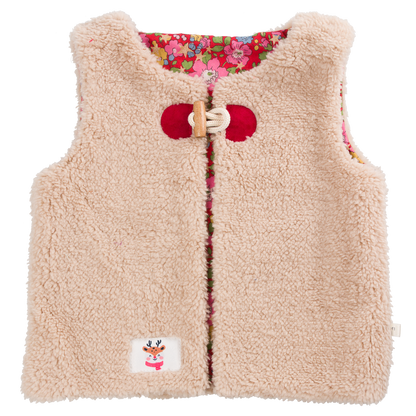 Kit couture gilet berger fille Louna – Gilet moumoute enfant doublé Liberty Com'1 Idée