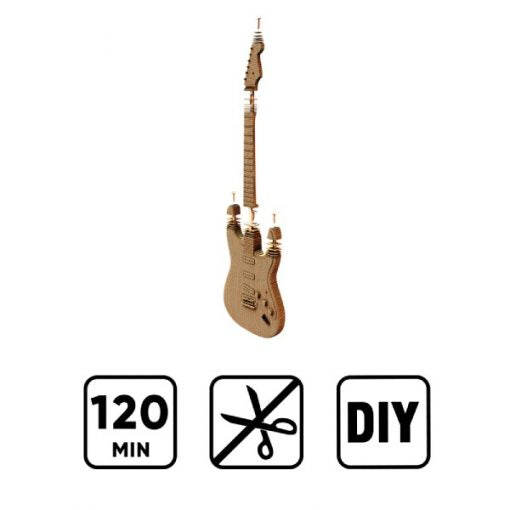 Puzzle 3D en carton CARTONIC® – Modèle Guitare