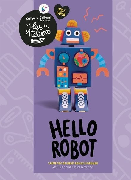HELLO ROBOT – Pochette créative 3 robots en papier – Activité manuelle enfant dès 6 ans – Les Ateliers OMY x Gallimard Jeunesse les Ateliers OMY & Gallimard Jeunesse