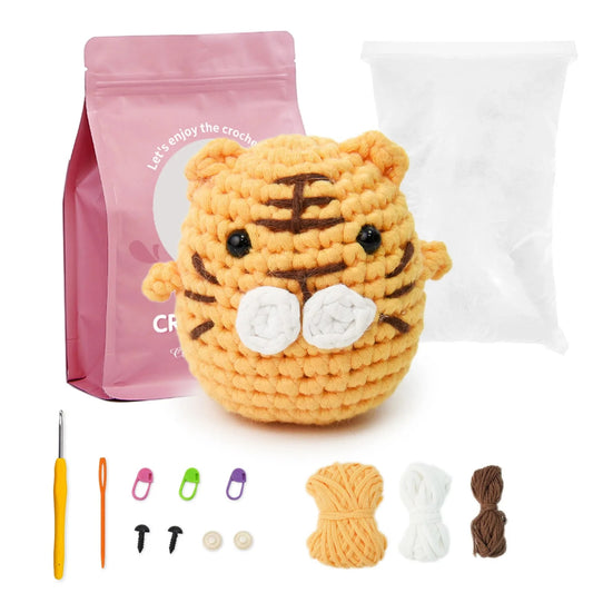 Peluche tigre kawaii en crochet fait main
