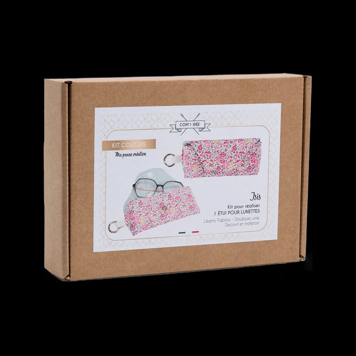 Kit Couture Étui à Lunettes “Isis” – Étui Liberty Fabrics DIY avec Mousqueton Doré Com'1 Idée