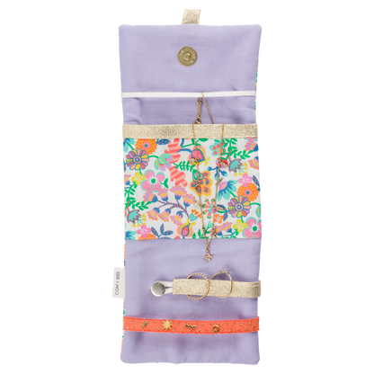 Kit petite pochette bijoux Gaïa – Kit couture DIY Liberty Fabric Com'1 Idée