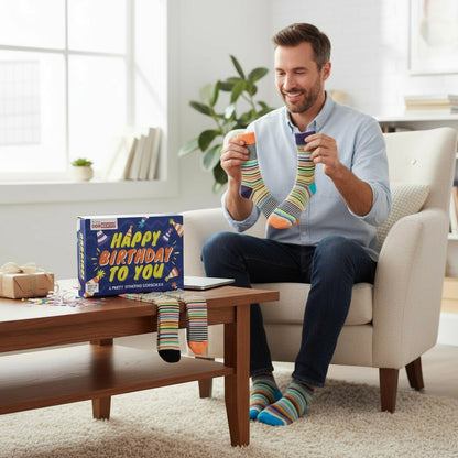 Coffret Chaussettes Happy Birthday To You – United Oddsocks | 6 Chaussettes Dépareillées Homme | Taille 39-42 United Oddsocks
