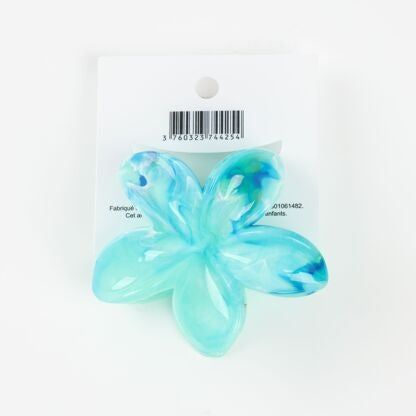 Pince à cheveux fleur marbré bleu – Accessoire cheveux élégant et tendance JOY!