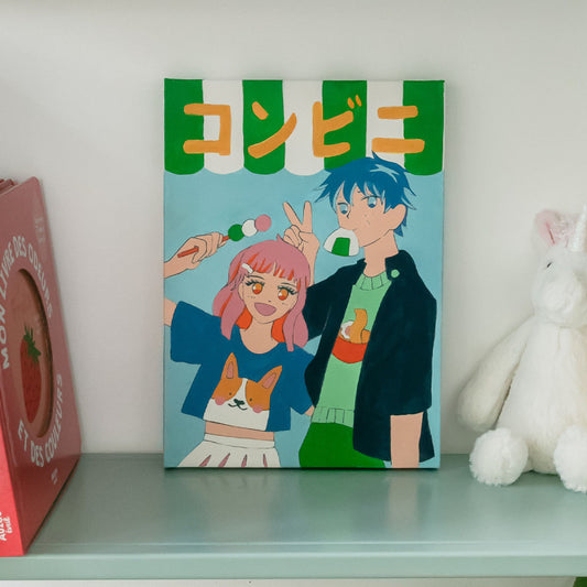 Illustration japonaise kawaii à peindre pour enfant