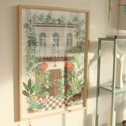 Illustration artistique de Singapour avec jardins et gratte-ciels