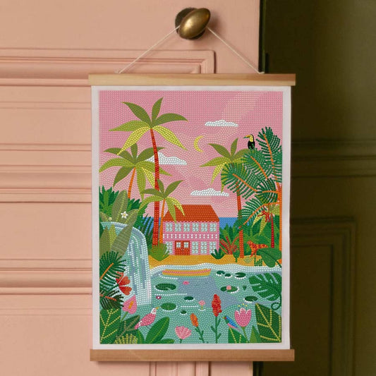 Coffret Petit Diamond Dream Home – Kit Diamond Painting Maison Tropicale 30x40 cm LA PETITE EPICERIE