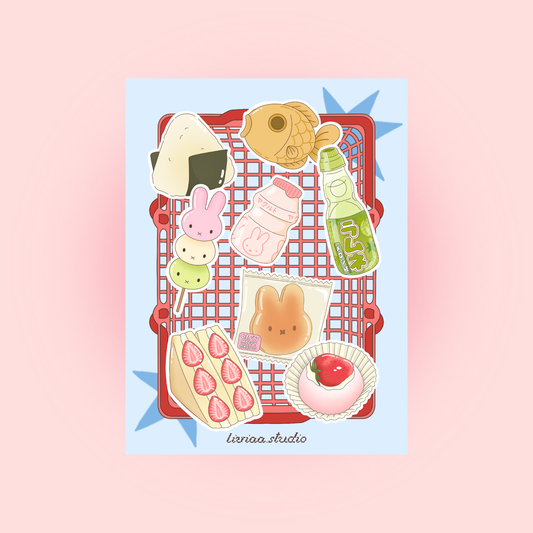 Japan Food Sticker Pack – Pack de 8 Stickers Kawaii Nourriture Japonaise Liviaa.studio