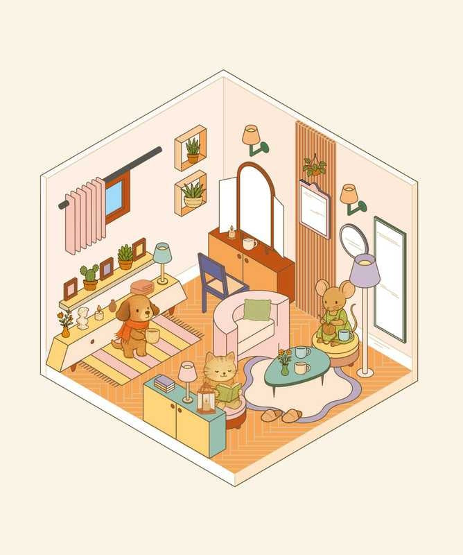 Cozy Stickers – Ma Petite Déco | 700 stickers & 6 scènes déco à composer Editions Marabout