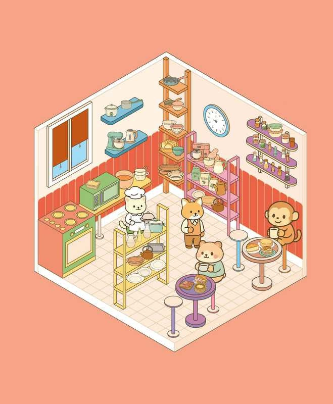 Cozy Stickers – Mon Petit Restaurant | 700 stickers repositionnables & 7 scènes à créer Editions Marabout