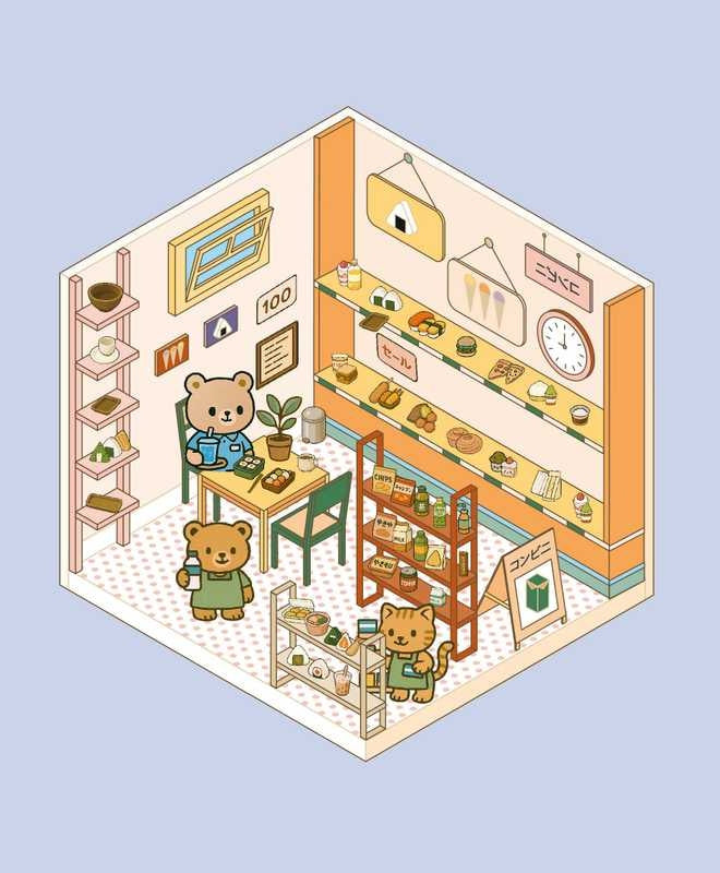 Cozy Stickers – Mon Petit Konbini | 700 stickers repositionnables & 6 scènes épicerie Editions Marabout