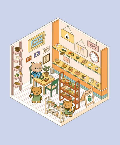 Cozy Stickers – Mon Petit Konbini | 700 stickers repositionnables & 6 scènes épicerie Editions Marabout