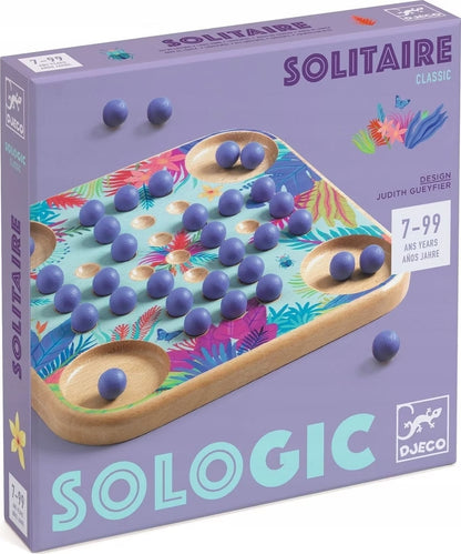 Solitaire en Bois Djeco Sologic – Jeu de Logique Traditionnel dès 7 Ans Djeco