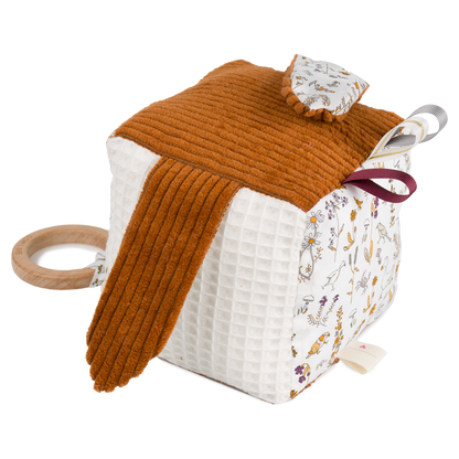 Kit couture cube d’éveil bébé Olympe – Jouet sensoriel Montessori en Liberty Com'1 Idée
