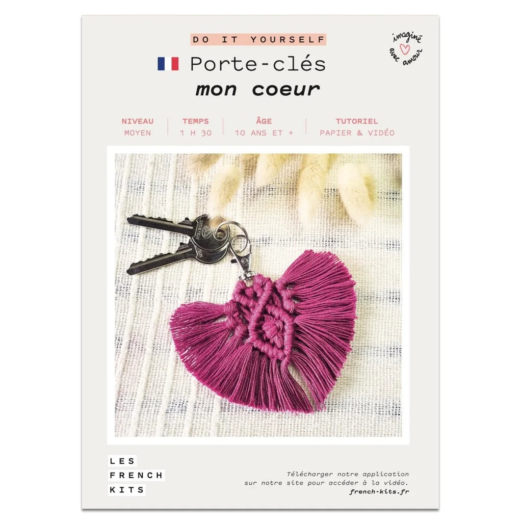 French'Kits Kit Macramé Porte clés - Cœur French´Kits