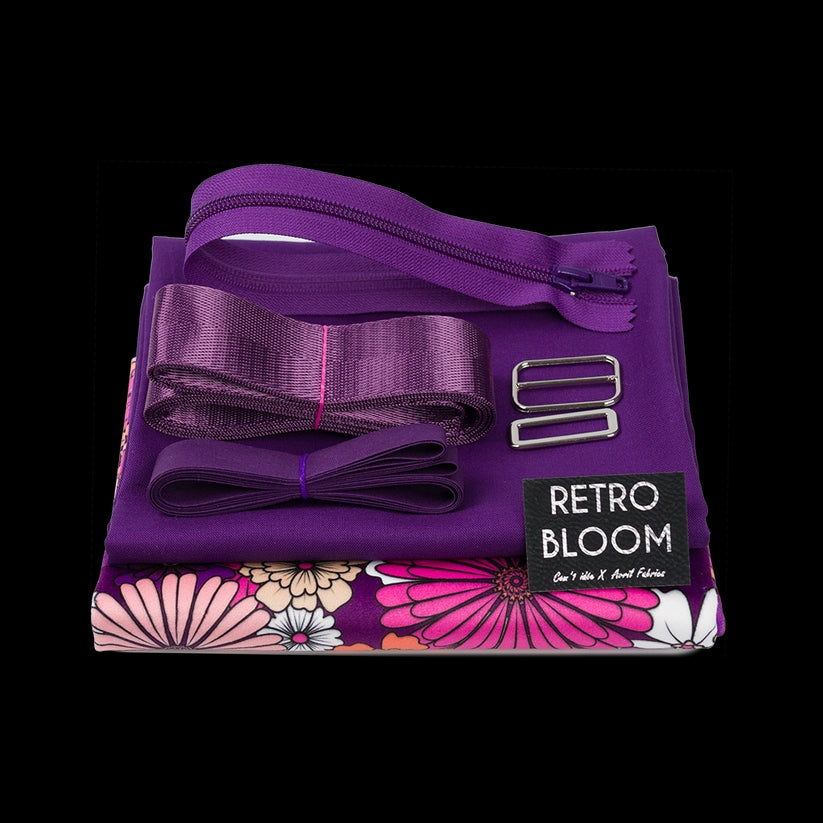 Kit sac besace à coudre – Retro Bloom | Avril Fabrics x COM’1 IDÉE