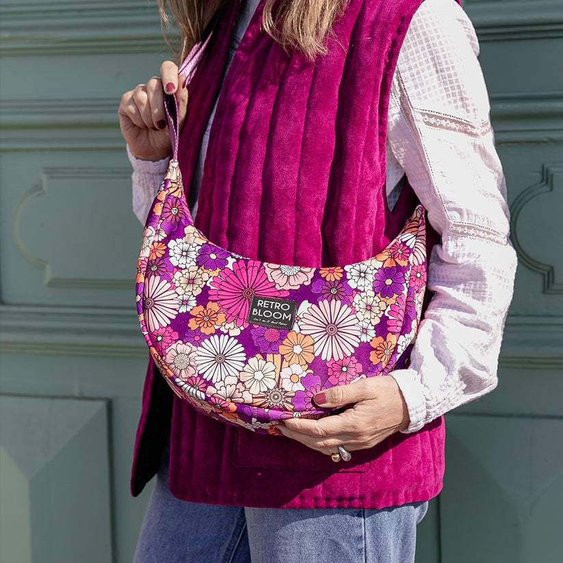 Kit sac besace à coudre – Retro Bloom | Avril Fabrics x COM’1 IDÉE