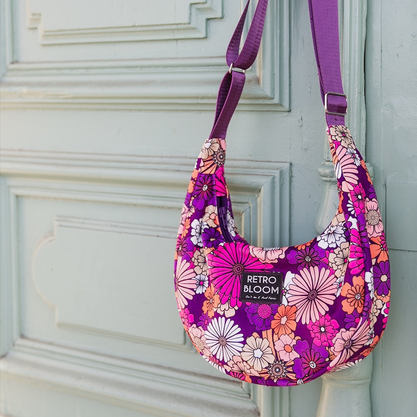 Kit sac besace à coudre – Retro Bloom | Avril Fabrics x COM’1 IDÉE