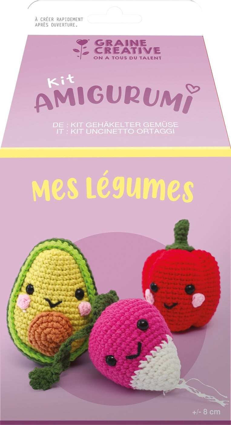 Kit Amigurumi Mes Légumes – Coffret Crochet Kawaii Graine Créative GRAINE CREATIVE